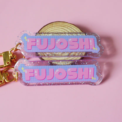 Fujoshi Glitter Keychain - Yaoi Boys Love Manhwa Manga Charm - Sparkly Acrylic Keyring/Charms - Jellie's World