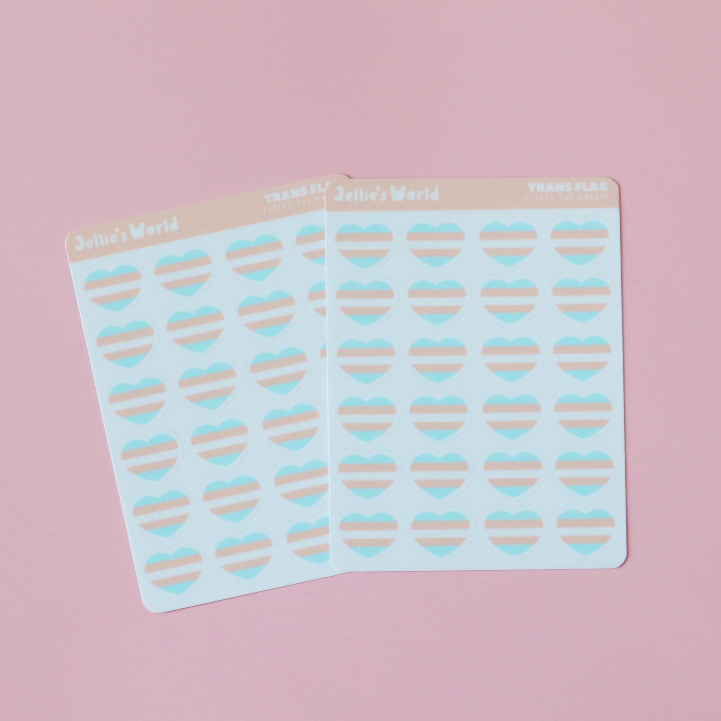 Trans Flag Hearts Planner Stickers - Matte/Glossy