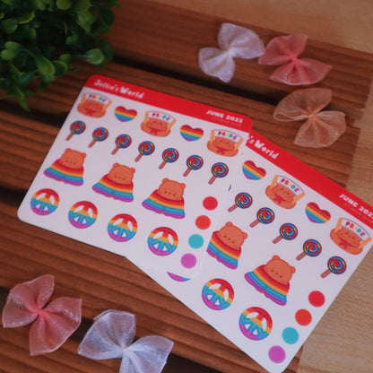 Pride Flag Pride Parade Planner Stickers - Matte/Glossy