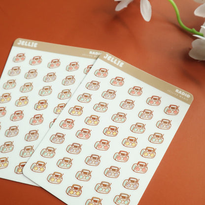 Radio Isometric Planner Stickers - for Hobonichi/Kinbor Journals - Jellie's Music