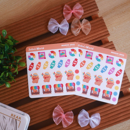 Pride Flag A Day At The Beach Planner Stickers - Matte/Glossy
