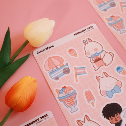 Trans Flag Ice Cream Sticker Sheet - Glitter/Glossy/Matte