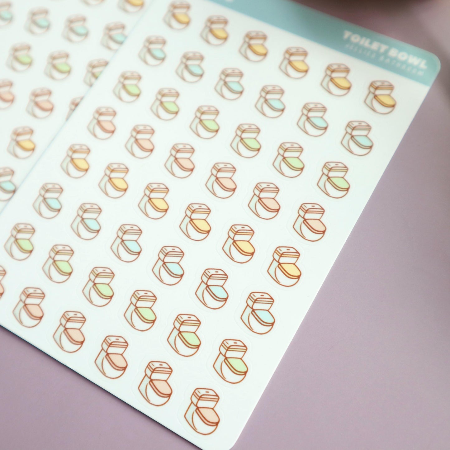Toilet Bowl Isometric Planner Stickers - for Hobonichi/Kinbor Journals - Jellie's Bathroom