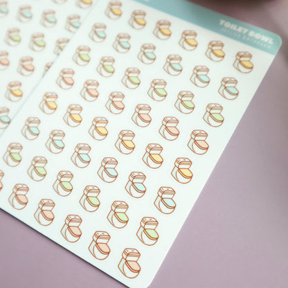 Toilet Bowl Isometric Planner Stickers - for Hobonichi/Kinbor Journals - Jellie's Bathroom