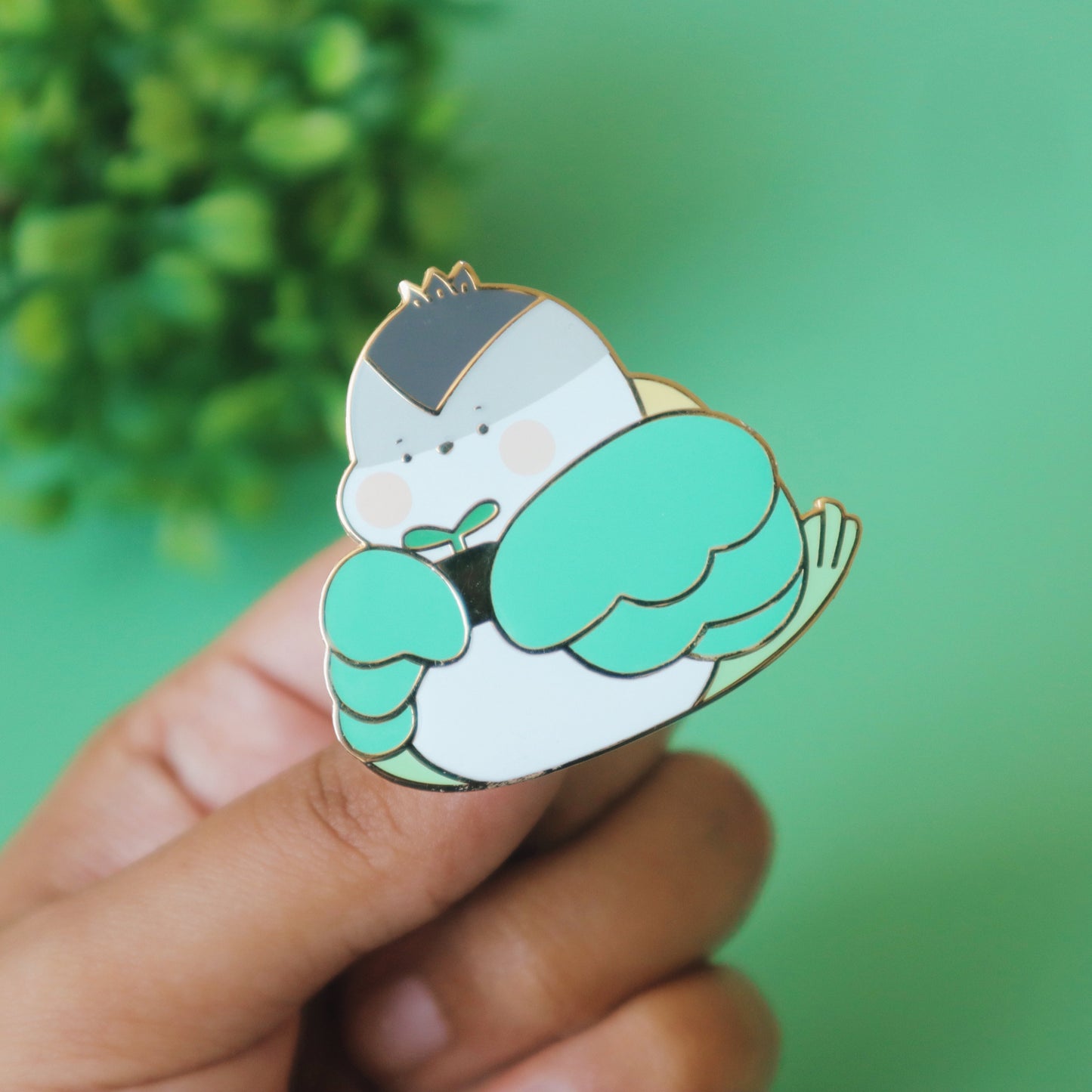 Aromantic Flag Enamel Pin - Subtle LGBT Aro Mascot