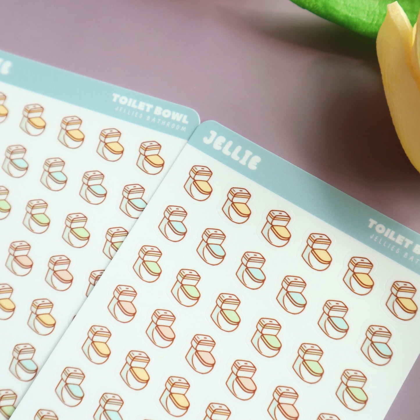 Toilet Bowl Isometric Planner Stickers - for Hobonichi/Kinbor Journals - Jellie's Bathroom