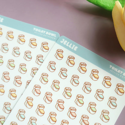 Toilet Bowl Isometric Planner Stickers - for Hobonichi/Kinbor Journals - Jellie's Bathroom