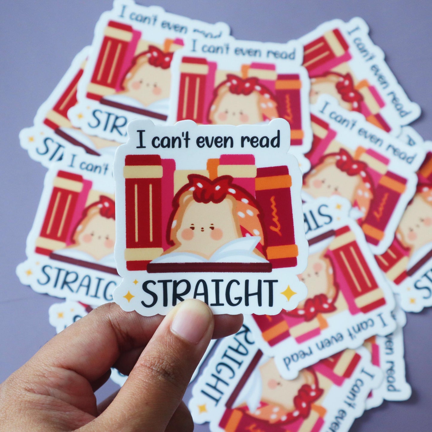 I can't even read straight LGBT Lesbian Flag Sticker - Glossy/Matte
