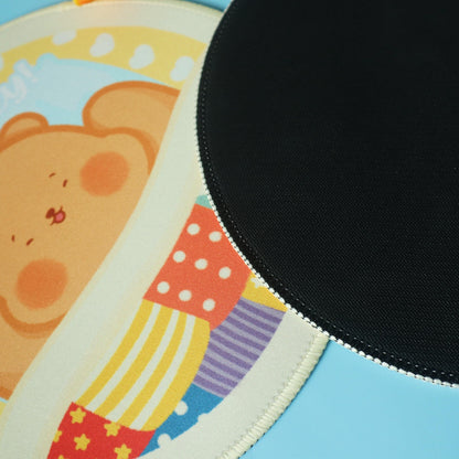 Pride Flag Mousepad - Subtle LGBT Rainbow Quilt Mascot