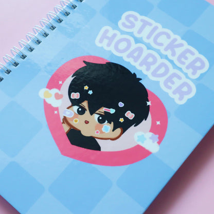 Reusable A5 Sticker Book - Jellies World Kawaii 50 Pages Front & Back - Scrapbook/Journaling  - Blue Pink Purple