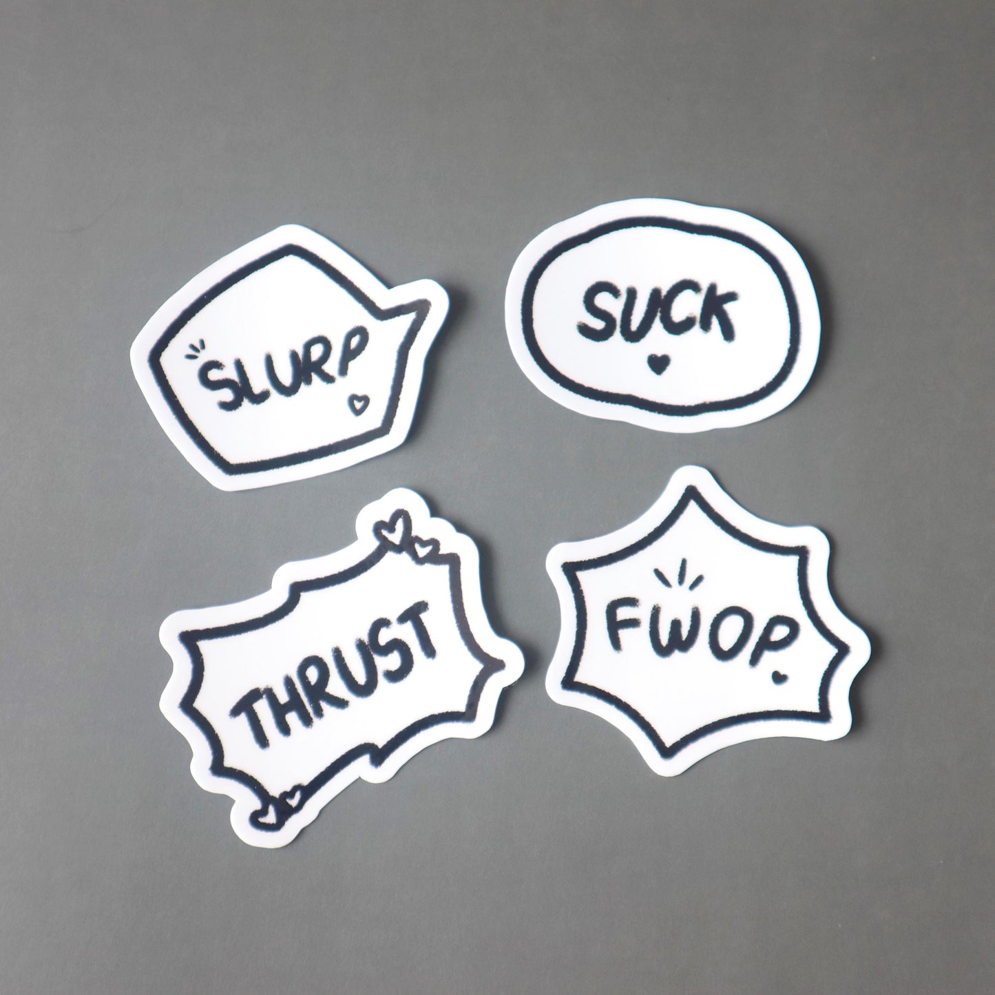 Manga/Manhwa Sound Effects Sticker Set - Yaoi/BL Slurp Thrust Fwop Suck Stickers
