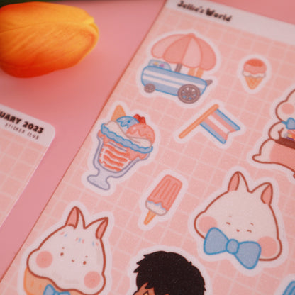 Trans Flag Ice Cream Sticker Sheet - Glitter/Glossy/Matte