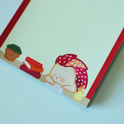 Lesbian Flag A6 Notepad - Queer LGBT To-Do-List Grocery List - Lesbian Flag Kawaii Hedgehog, Lily