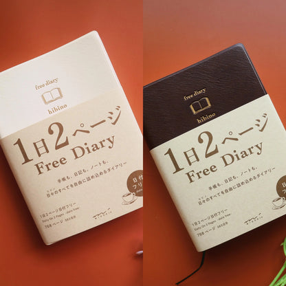 Midori Hibino A6 Free Diary [UNDATED] Ivory/Brown