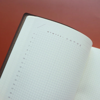 Midori Hibino A6 Free Diary [UNDATED] Ivory/Brown