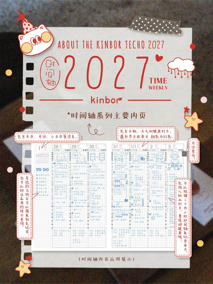 [PRE-ORDER ] 2027 KINBOR A5 Timeline Planner - 52g Bachuan Paper (Tomoe River Paper)